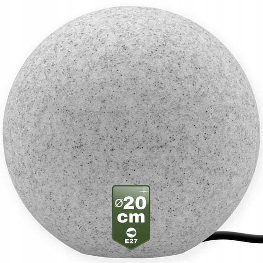 Lampa Ogrodowa KAMIENNA KULA 20CM NAZIEMNA do LED E27 ZEWNĘTRZNA IP65 Lumiled