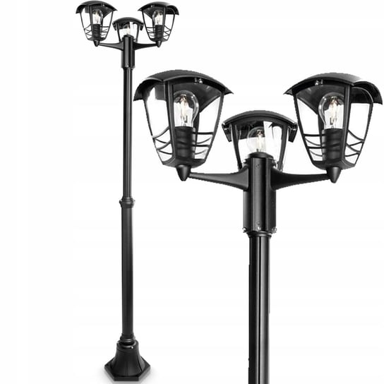 Lampa Ogrodowa LED Zewnętrzna CREEK myGarden 3xE27 IP44 Latarnia Słupek 184cm Czarna PHILIPS Philips