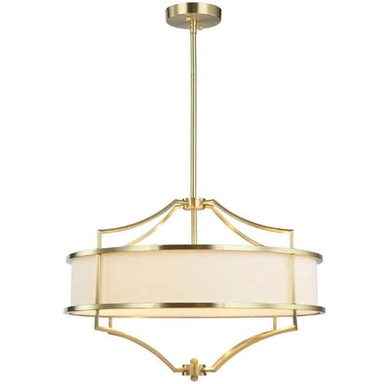 LAMPA okrągła Stesso Old Gold M Orlicki Design wisząca OPRAWA w stylu klasycznym abażurowa kremowa złota Orlicki Design