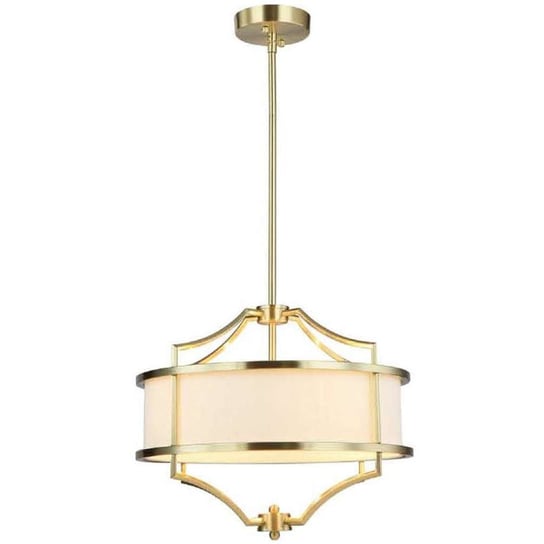 LAMPA okrągła Stesso Old Gold S Orlicki Design abażurowa OPRAWA wisząca w stylu klasycznym kremowa złota Orlicki Design