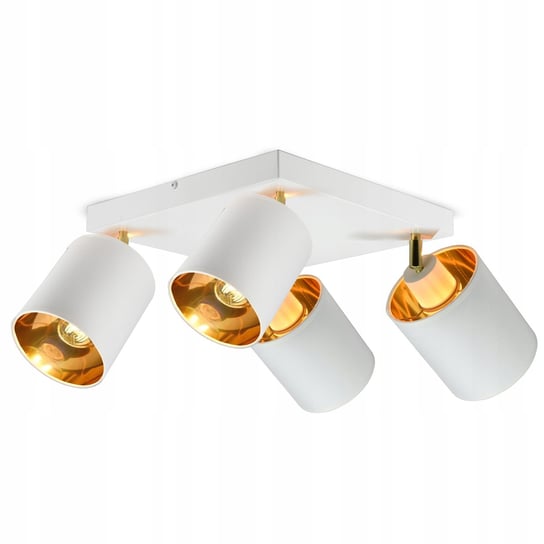 Lampa Plafon Żyrandol Ruchome Abażury Biały Złoty Luxolar