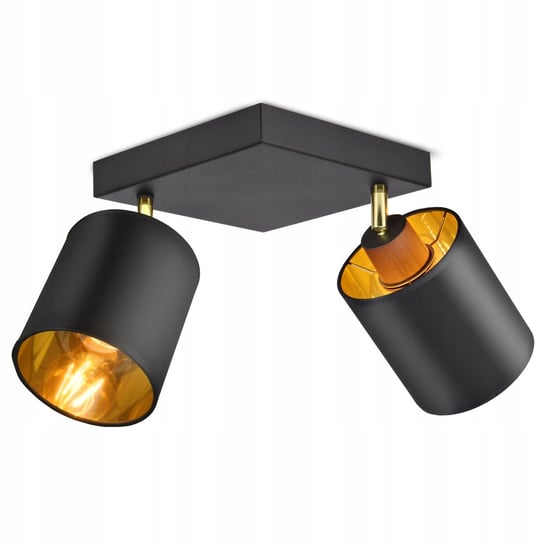 Lampa Plafon Żyrandol Ruchome Abażury Czarny Złoty Luxolar