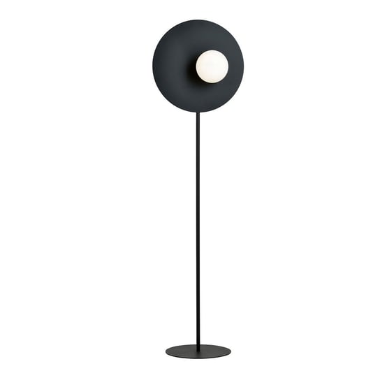 Lampa podłogowa czarna NICEA klosz mleczny SZKLANY 1xE14 nowoczesny styl EMIBIG
