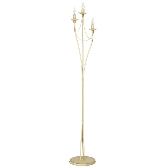 Lampa podłogowa glamour Róża 3-płomienny świecznik złoty Aldex