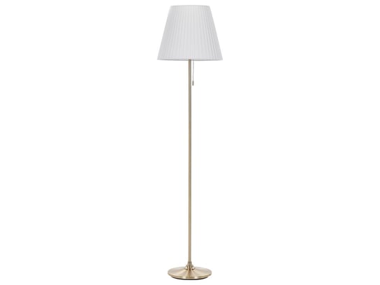 Lampa podłogowa metalowa mosiężno-biała TORYSA Beliani