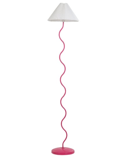 Lampa podłogowa metalowa różowa z białym JIKAWO Beliani