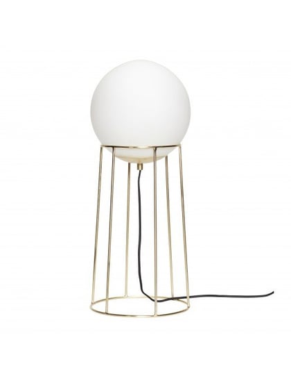 Lampa podłogowa, mosiądz / biały, metal / szkło Hübsch Hubsch Design