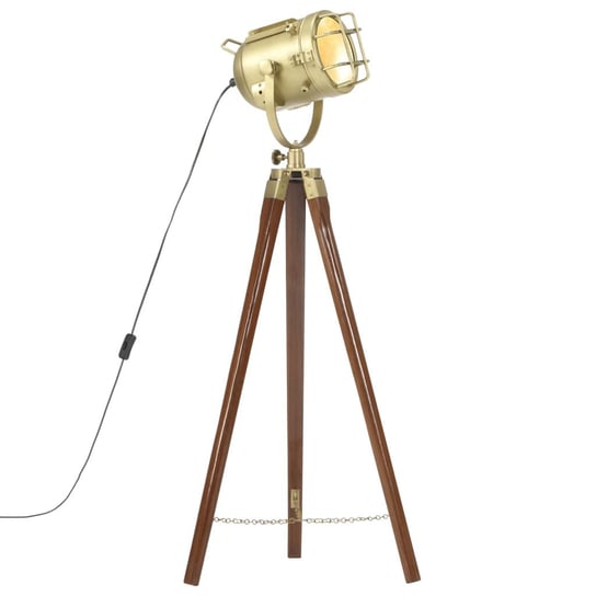 Lampa podłogowa na trójnogu, lite drewno mango, 97 cm VMP