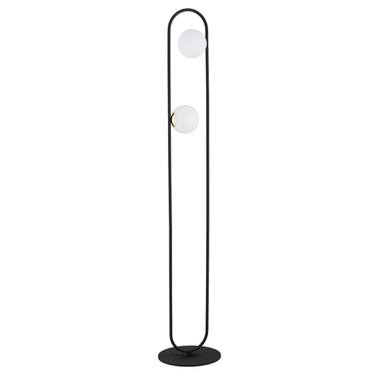 Lampa Podłogowa Rovetto 7071 2Xe27 Opal/Czarna/Mosiądz Argon