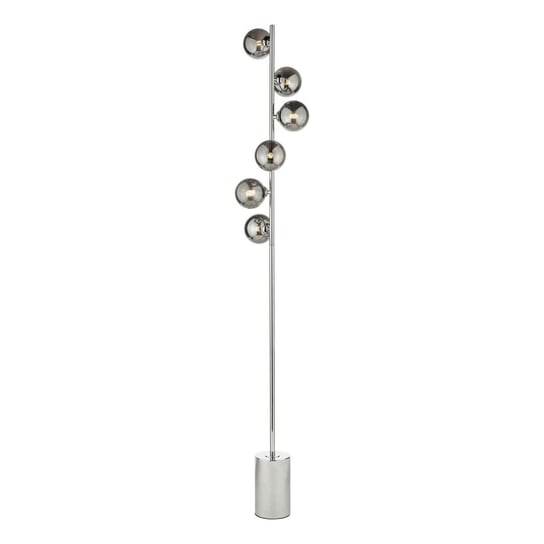 Lampa Podłogowa Spiral 6 Light Floor Lamp Polished Chrome Smoked Glass ENDON