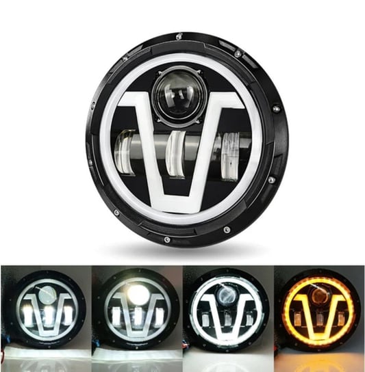 Lampa przednia 7" Full LED V 1szt Harley Davidson, Jeep, Land Rover, Defender, Range Rover, Hummer, Suzuki, Nissan, Toyota, Dodge, Lada, UAZ motoLEDy