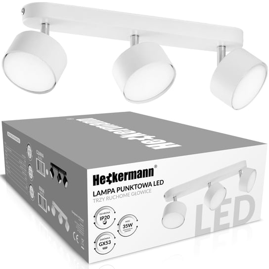 Lampa Punktowa Led Heckermann 8795316A Biała 3X Głowica Heckermann