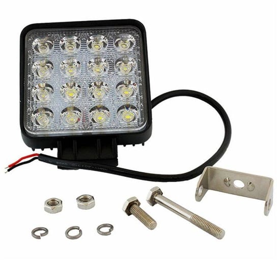 Lampa Robocza Led Halogen Rozpraszający 48W 16Led 12-24V Czarna Zd21A Aptel