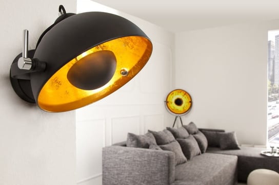 Lampa ścienna Hammered Studio Black&Gold Ø30cm (Z35124) Invicta Interior