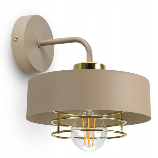 Lampa Ścienna Kinkiet Beżowa ECRU Złoto 1xE27 LED 760-K1 Luxolar