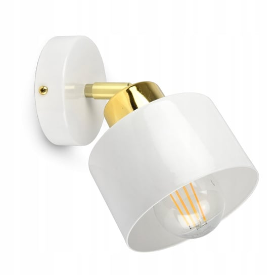 Lampa Ścienna Kinkiet Biały Złoty Roller 370-Kg1 Luxolar