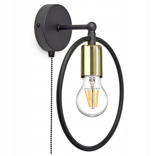 Lampa Ścienna Kinkiet Ring Złoty Miedź Chrom E27 Luxolar