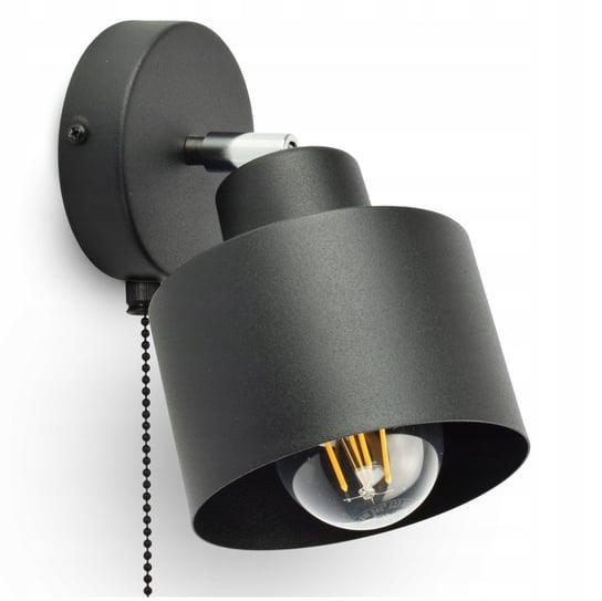 Lampa Ścienna Kinkiet z Włącznikiem Czarny Roller 382-KGW1 E27 Luxolar