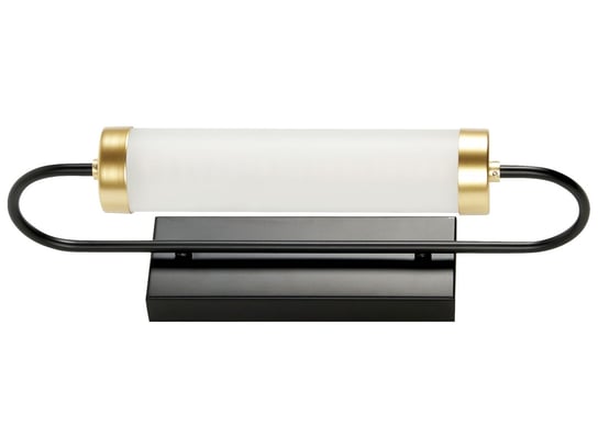 Lampa ścienna LED metalowa czarna ze złotym JACOBS Beliani