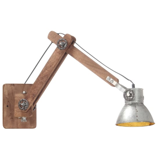 Lampa ścienna w industrialnym stylu, srebrna, okrągła, E27 vidaXL