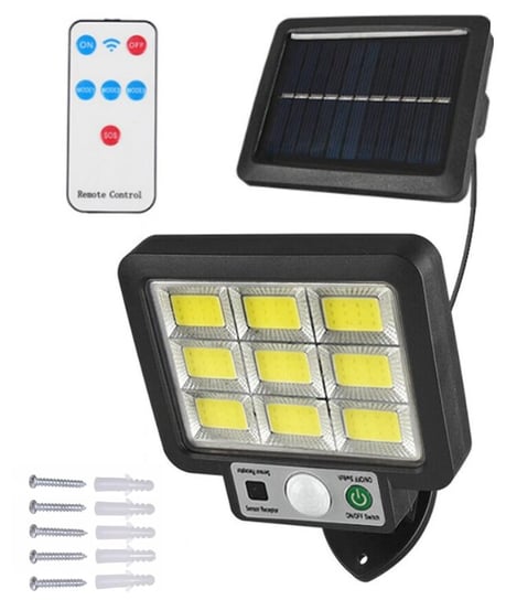 Lampa solarna LED czujnik ruchu osobny panel COB Pronett