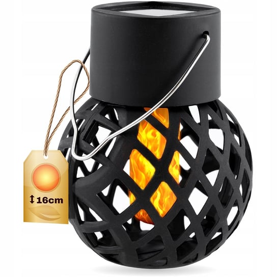 Lampa  Solarna LED Lampion Efekt Płomienia  Kulka 9 cm Latarenka Ogrodowa NNLED