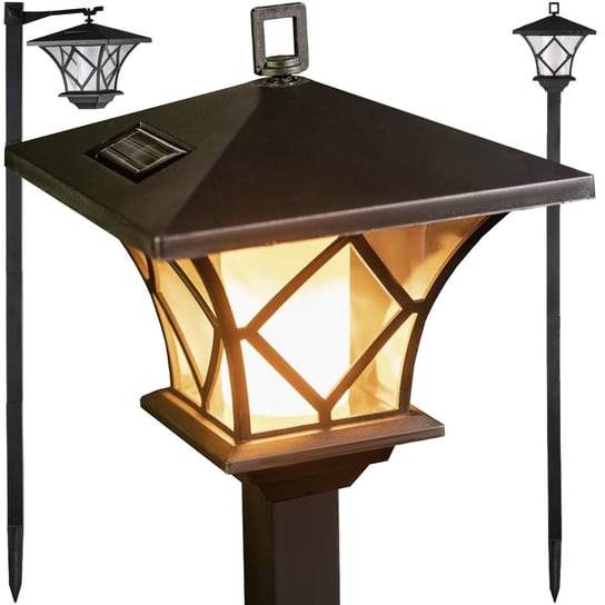 Lampa Solarna LED Ogrodowa Wbijana Efekt Płomień Ogień Lampka Czarna 155 cm GARDLOV Gardlov