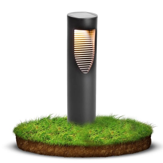 Lampa Solarna Słupek Ogrodowy Wbijany Ozdobny 45cm z Czujnikiem Zmierzchu Ecolight