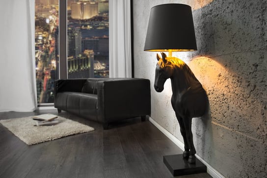 Lampa stojąca Horse czarna 130cm (Z30082) Invicta Interior