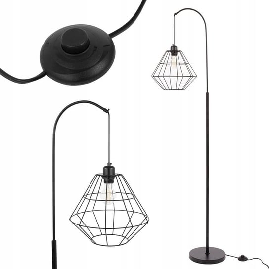 Lampa Stojąca Podłogowa Black Loft Czarna Diament Toolight