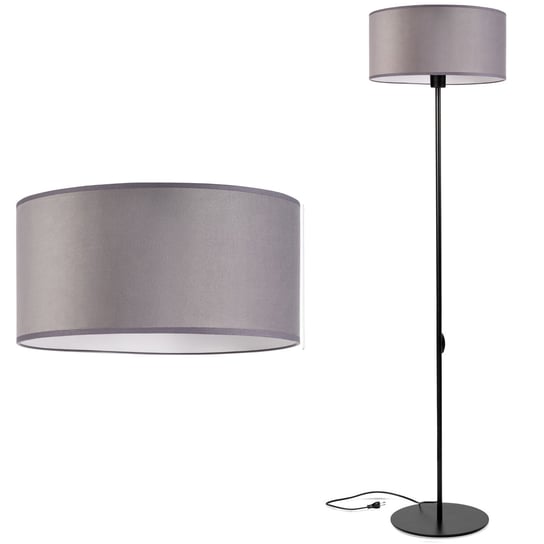 Lampa stojąca podłogowa LOFT ABAŻUR WELUR szary Tornado