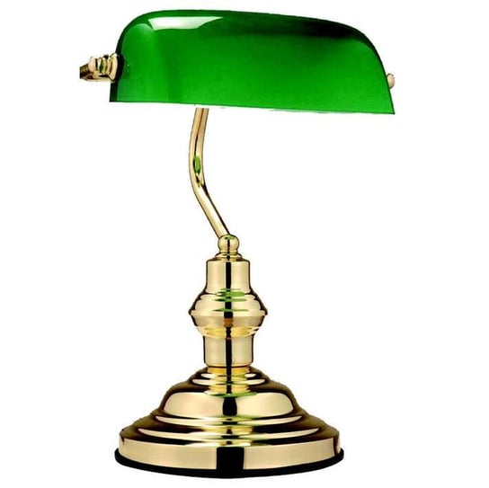 LAMPA stołowa ANTIQUE  2491 Globo metalowa OPRAWA stojąca na biurko dekoracyjna złota matowa zielona Globo