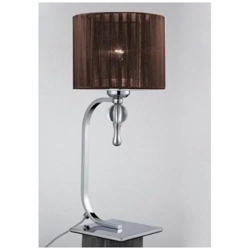 Lampa stołowa AZZARDO Impress, srebrno-brązowa, 1x60W, 42x18 cm AZzardo
