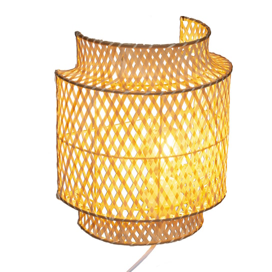 Lampa stołowa boho LIBY, klosz bambus, 28 cm Atmosphera