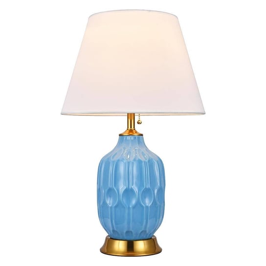 Lampa stołowa ceramiczna ALMA HAMPTONS Niebieska COMO HOME