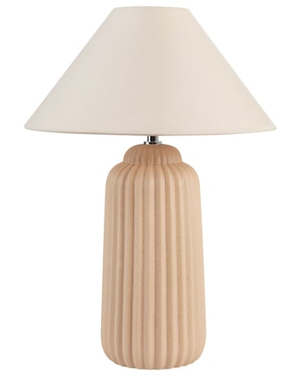 Lampa stołowa ceramiczna beżowa NURIA Beliani