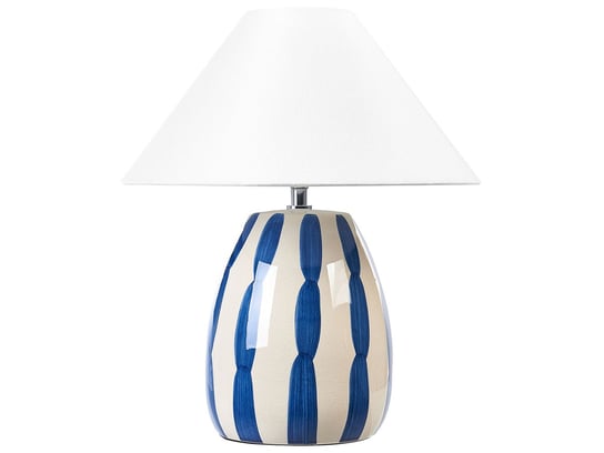 Lampa stołowa ceramiczna beżowo-niebieska LUCHETTI Beliani