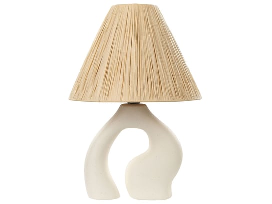 Lampa stołowa ceramiczna biała BARBAS Beliani