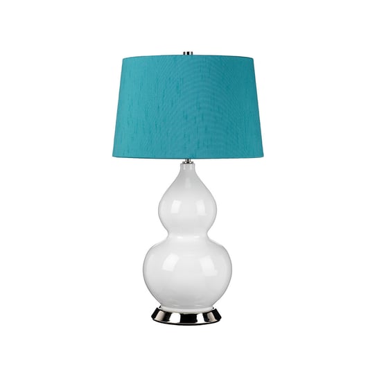 Lampa stołowa ceramiczna biała z niebieskim abażurem Isla E27 60W Elstead ELSTEAD LIGHTING