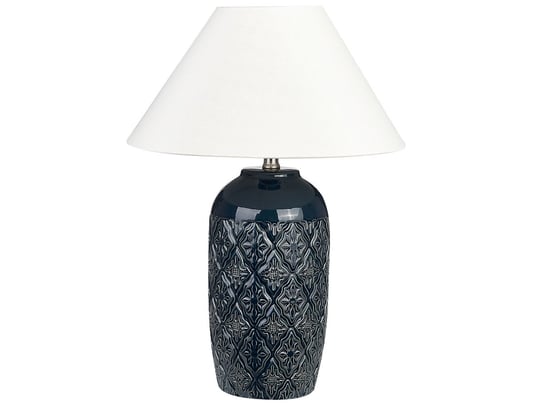 Lampa stołowa ceramiczna ciemnoniebieska TELIRE Beliani