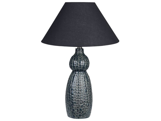 Lampa stołowa ceramiczna ciemnoniebieski z czarnym MATINA Beliani