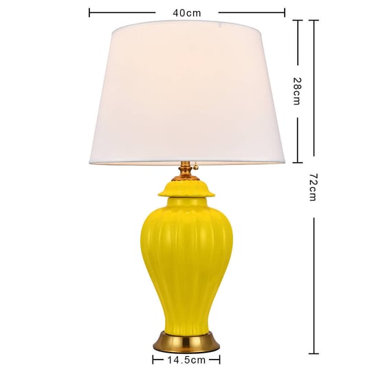 Lampa stołowa ceramiczna CYPR żółta COMO HOME