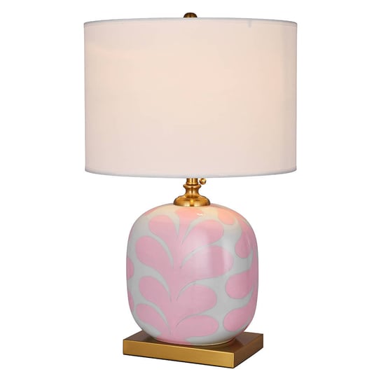 Lampa stołowa ceramiczna LORA HAMPTONS różowa COMO HOME