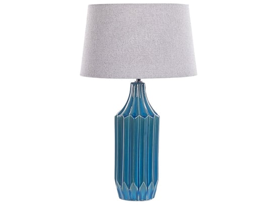 Lampa stołowa ceramiczna niebieska ABAVA Beliani