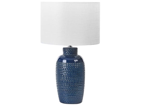Lampa stołowa ceramiczna niebieska PERLIS Beliani