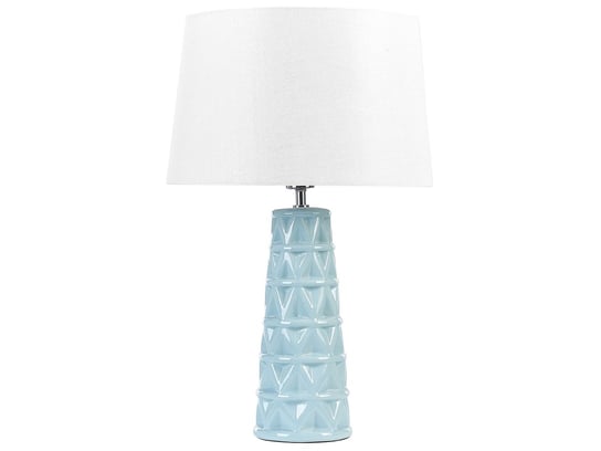 Lampa stołowa ceramiczna niebieska VINCES Beliani