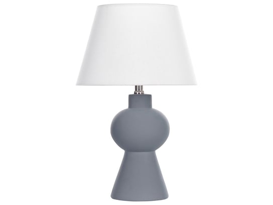 Lampa stołowa ceramiczna szara FABILOS Beliani