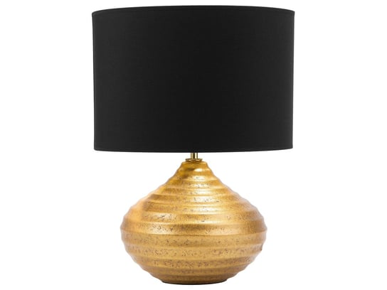 Lampa stołowa ceramiczna złota KUBAN Beliani