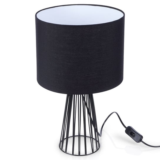 Lampa stołowa czarna nocna na szafkę lampka z kloszem abażurem metalowa 41 cm Trends4You