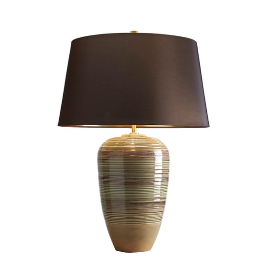 Lampa stołowa DEMETER-TL z abażurem do pokoju brązowa zielona ELSTEAD LIGHTING